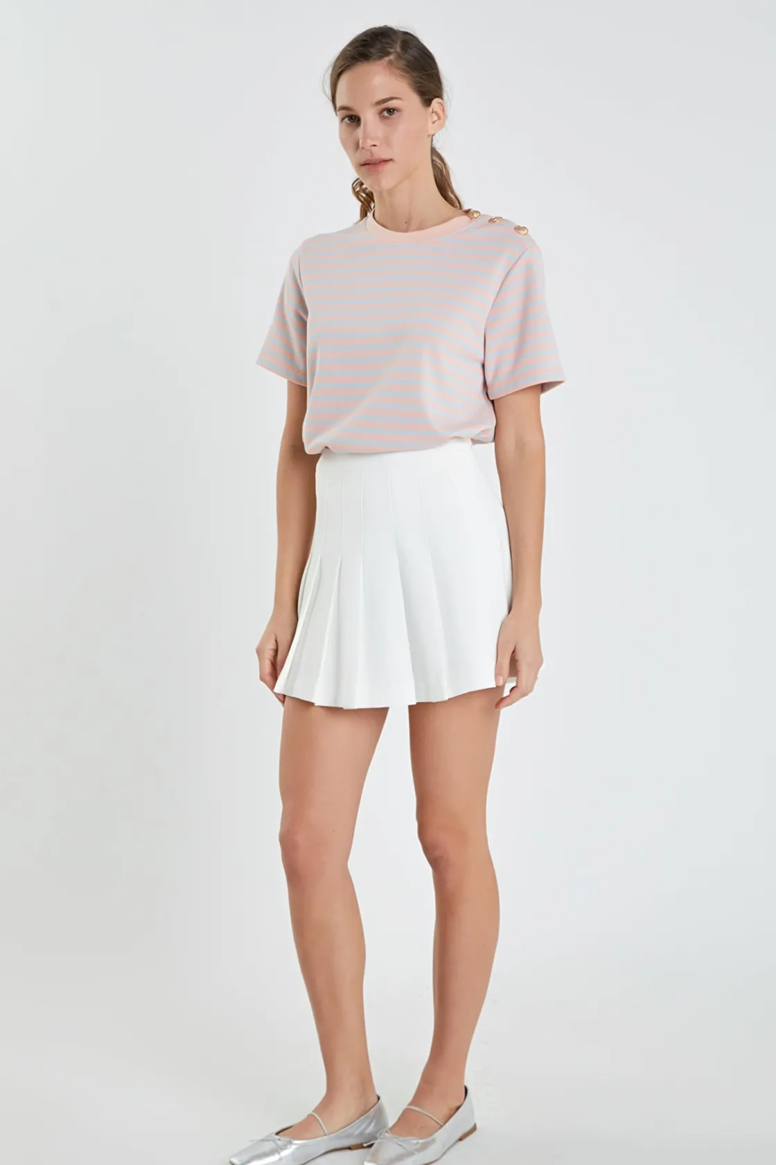 english_factory__striped__2-6.webp ENGLISH FACTORY Tops*- Striped Jersey T-shirt PINK/BLUE