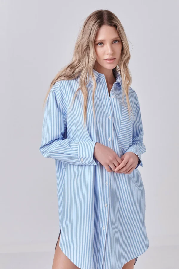 ENGLISH FACTORY Tops*- Striped Shirt Dress