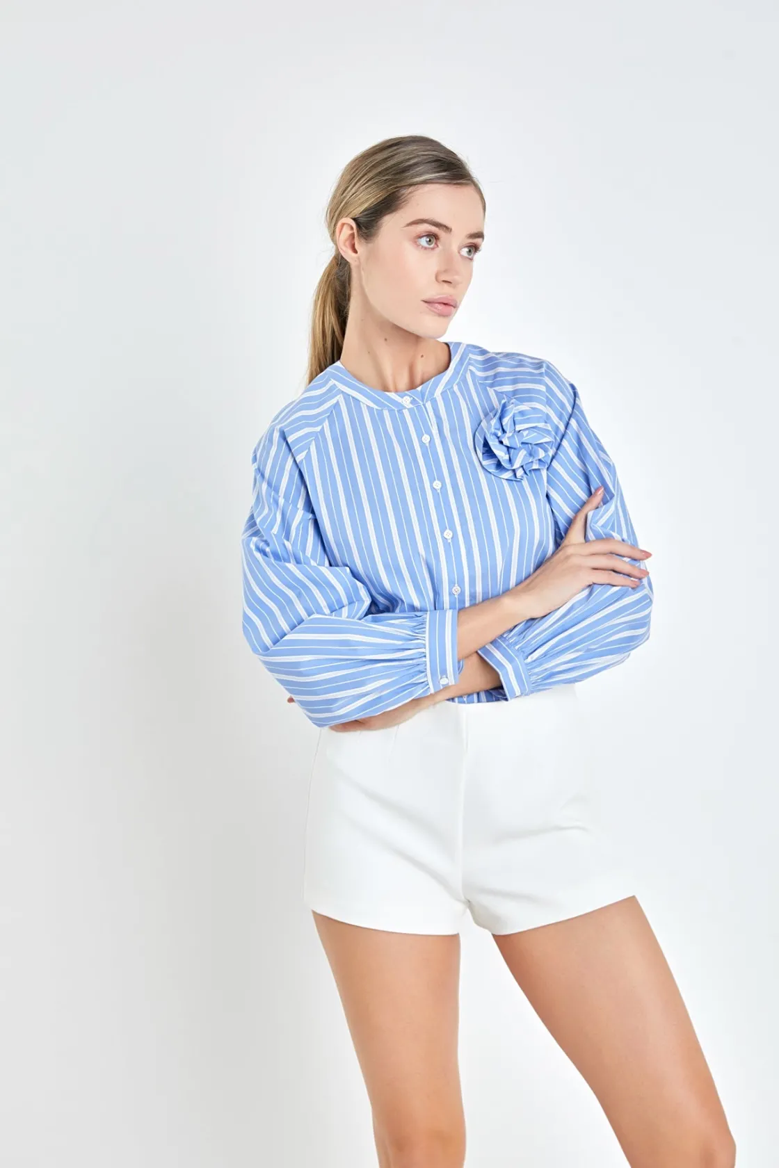 english_factory__striped__3-16.webp ENGLISH FACTORY Shirts & Blouses*- Striped 3D Shirt POWDERBLUE