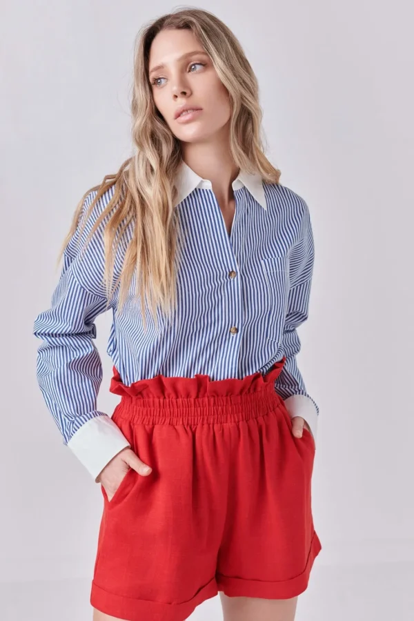 ENGLISH FACTORY Shirts & Blouses*- Striped Poplin Shirt WHITE/BLUE