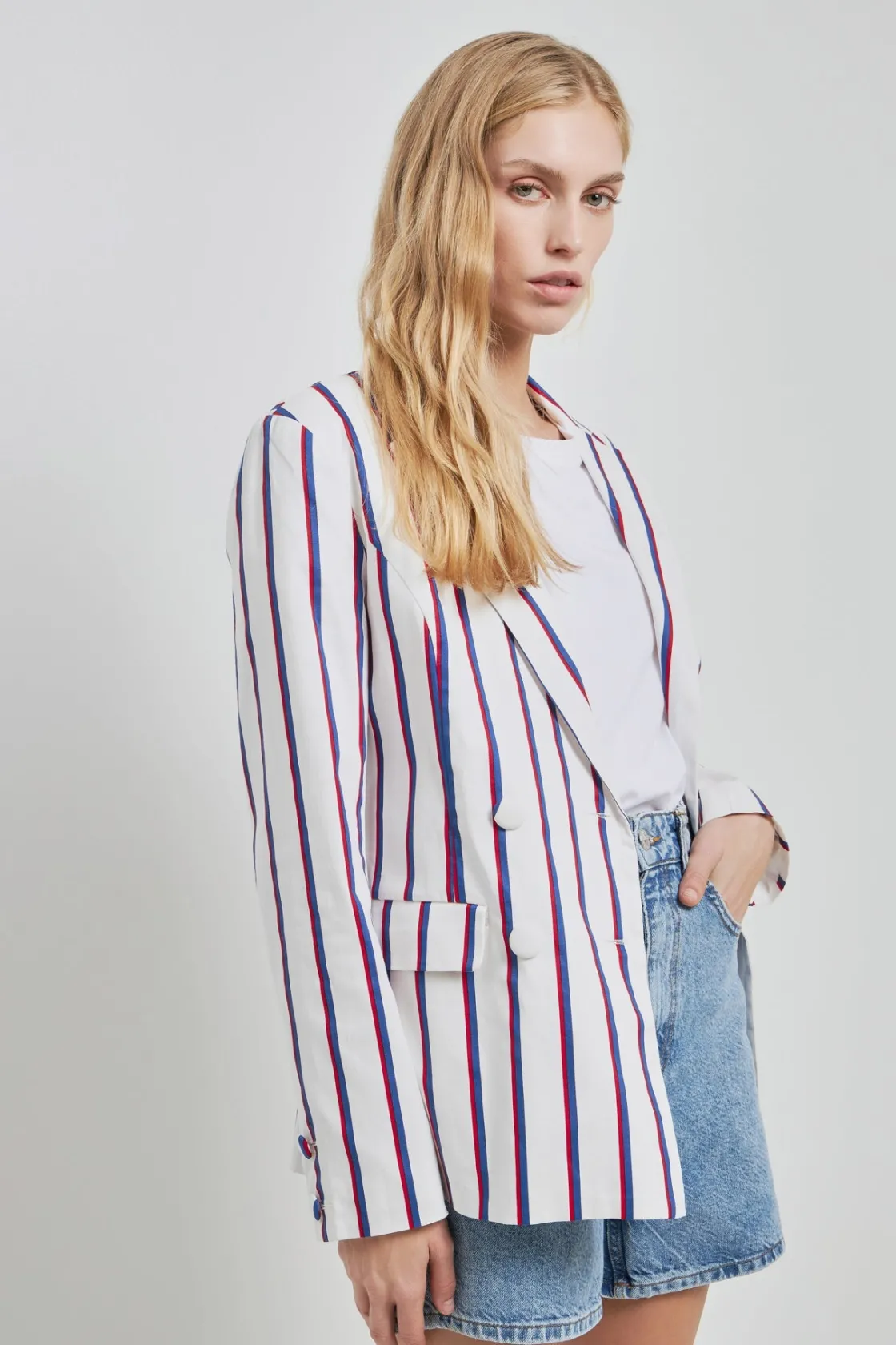 english_factory__striped__3-20.webp ENGLISH FACTORY Jackets & Coats | Blazers*- Striped Double Breasted Blazer WHITE
