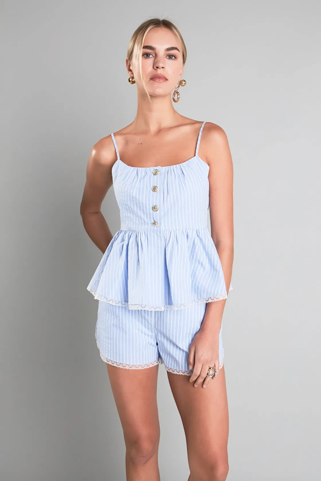 english_factory__striped__3-29.webp ENGLISH FACTORY Matching Sets | Shorts & Skorts*- Striped Shorts BLUE/WHITE