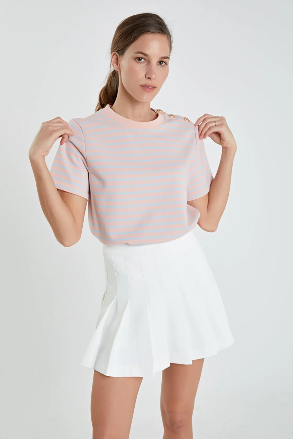 english_factory__striped__3-6.webp ENGLISH FACTORY Tops*- Striped Jersey T-shirt PINK/BLUE