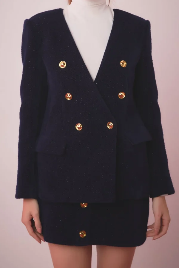 ENGLISH FACTORY Matching Sets | Jackets & Coats*- Structured Lapeless Textured Jacket
