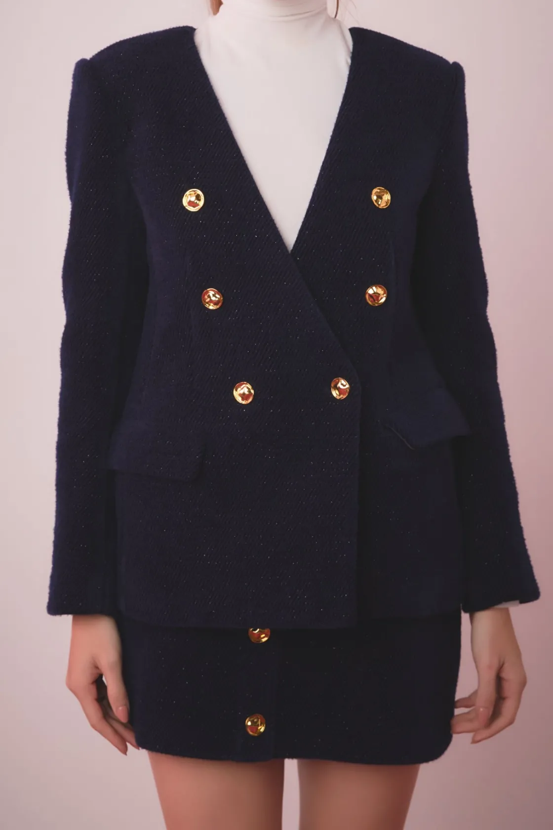 english_factory__structur_0.webp ENGLISH FACTORY Matching Sets | Jackets & Coats*- Structured Lapeless Textured Jacket