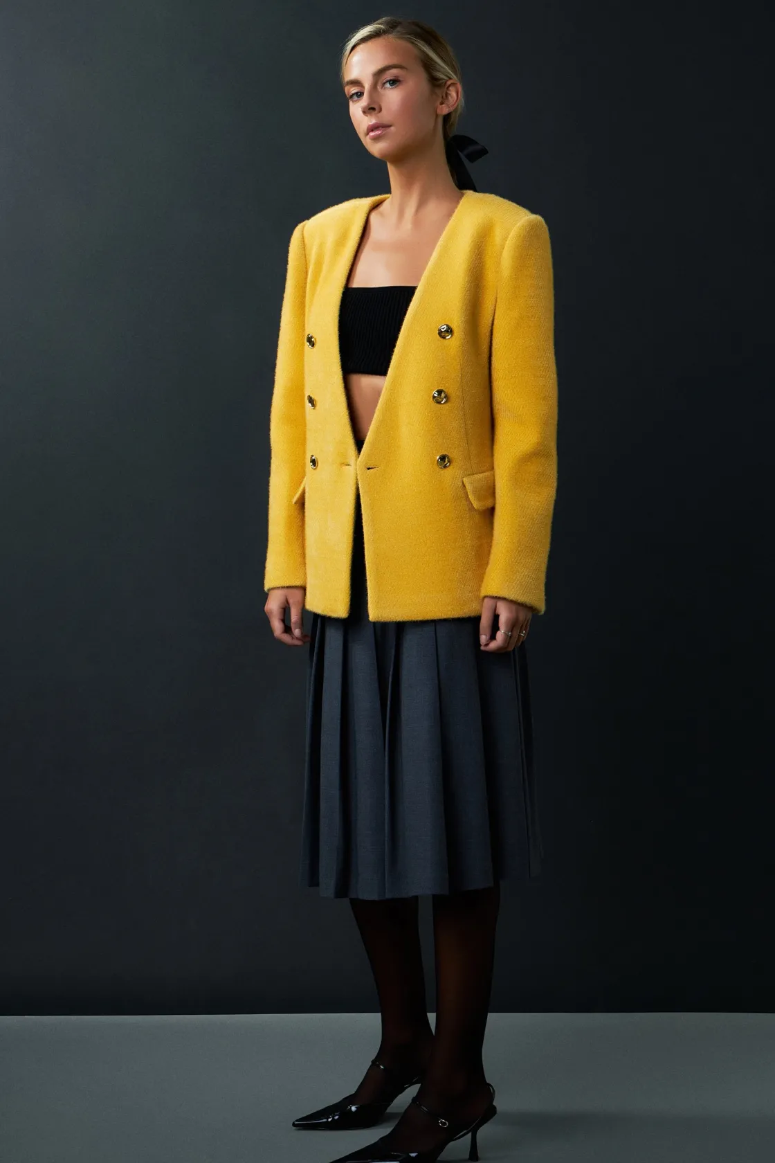 english_factory__structur_6.webp ENGLISH FACTORY Matching Sets | Jackets & Coats*- Structured Lapeless Textured Jacket