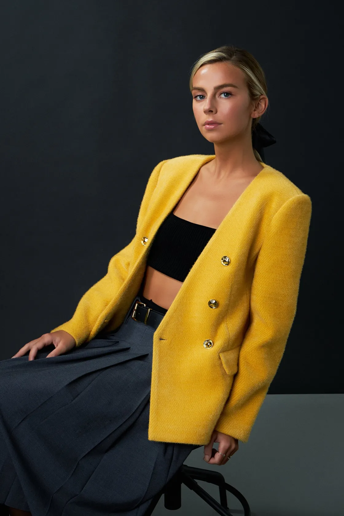 english_factory__structur_8.webp ENGLISH FACTORY Matching Sets | Jackets & Coats*- Structured Lapeless Textured Jacket