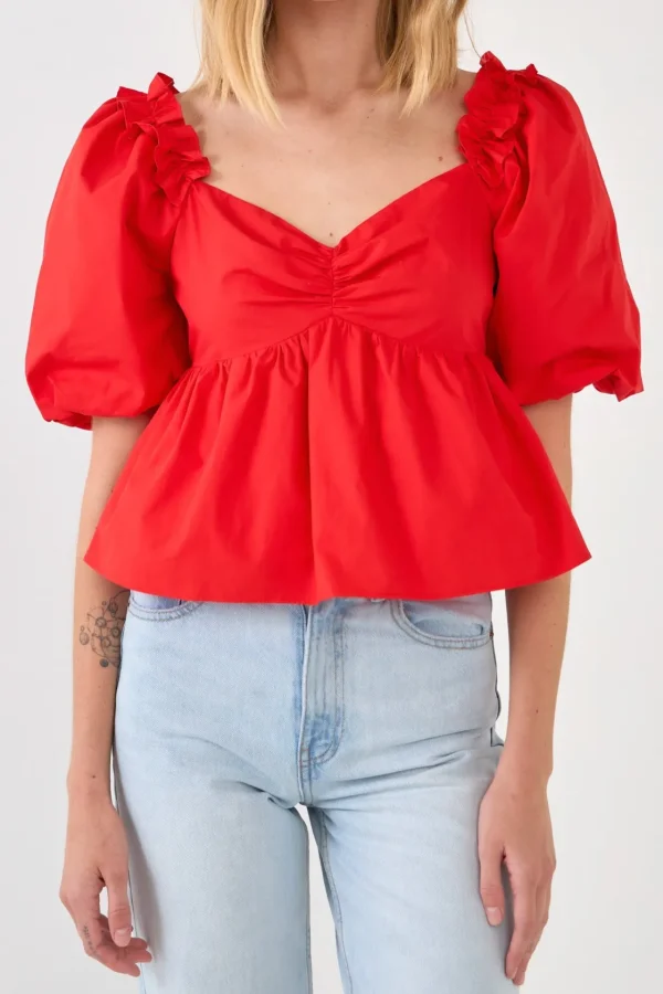 ENGLISH FACTORY Tops*- Sweet Heart To with Ruffle Detail