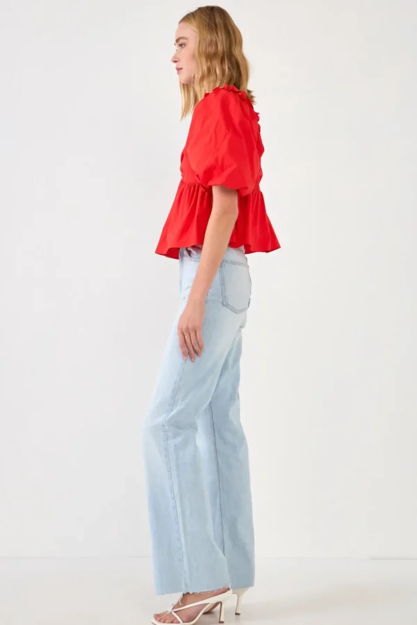 ENGLISH FACTORY Tops*- Sweet Heart To with Ruffle Detail