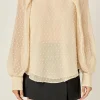 ENGLISH FACTORY Shirts & Blouses | Tops*- Swiss Dot Long Sleeve Blouse CREAM