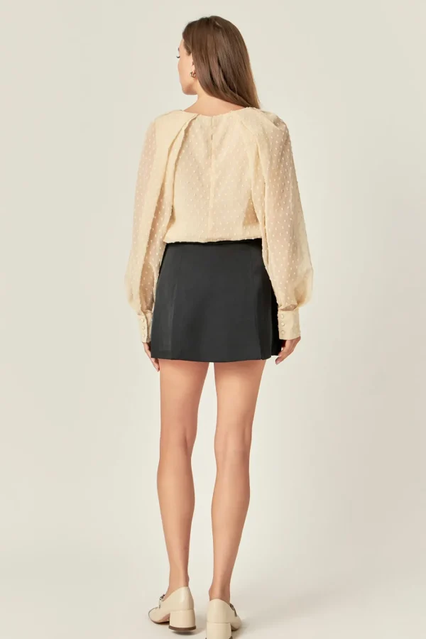 ENGLISH FACTORY Shirts & Blouses | Tops*- Swiss Dot Long Sleeve Blouse CREAM