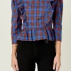 ENGLISH FACTORY Shirts & Blouses | Tops*- Tartan Blouse w/ Ruffles NAVYMULTI