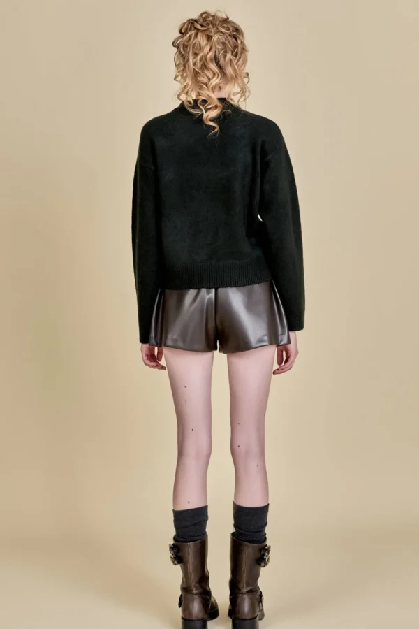 ENGLISH FACTORY Tops*- Teddy Bear Logo Knit DARKGREEN