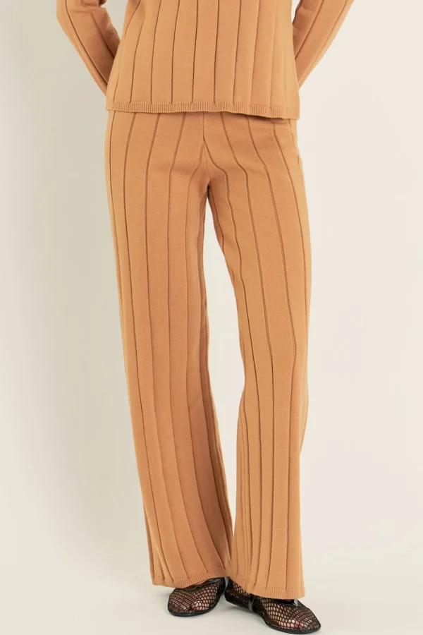 ENGLISH FACTORY Matching Sets | Pants*- Texture Knit Pants CAMEL