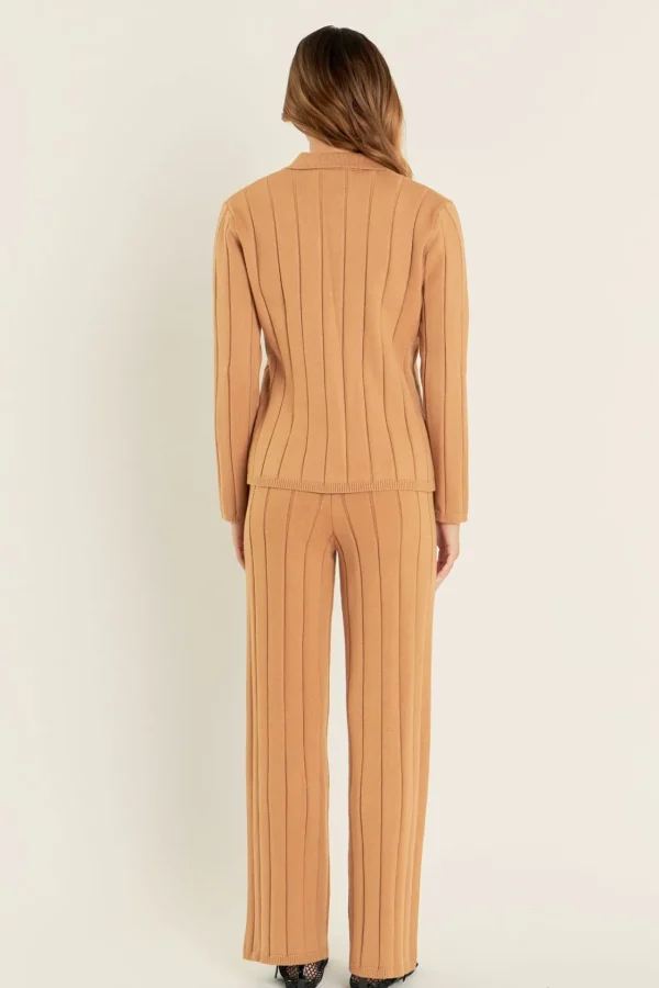 ENGLISH FACTORY Matching Sets | Pants*- Texture Knit Pants CAMEL