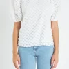 ENGLISH FACTORY Tops*- Textured Puff Sleeve Top WHITE