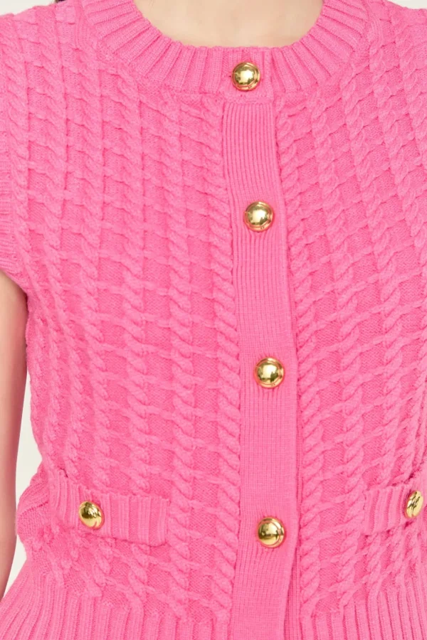 ENGLISH FACTORY Vest | Jackets & Coats*- Textured Knit Vest PINK