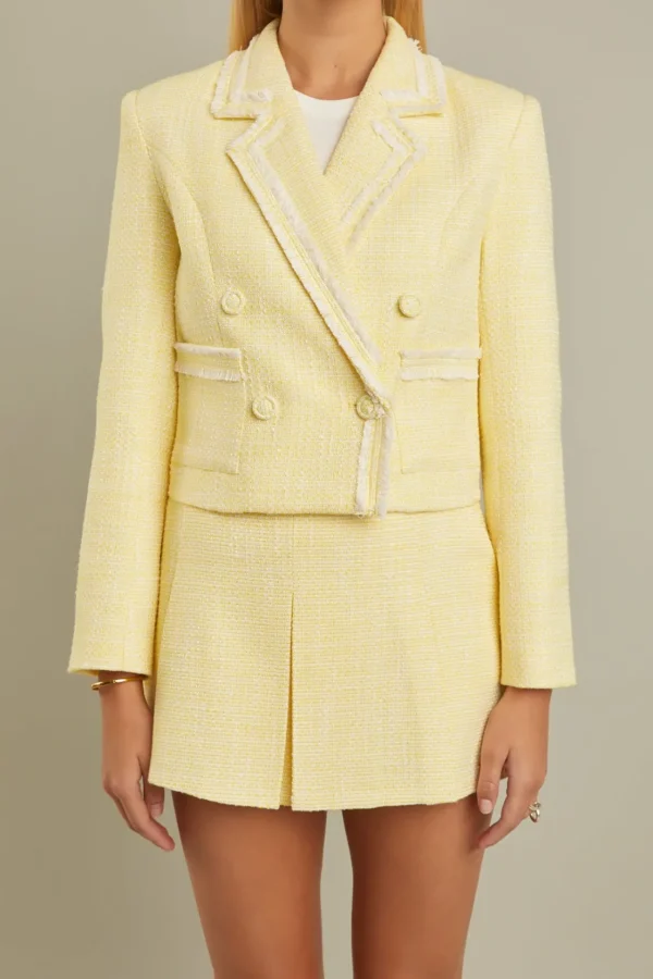 ENGLISH FACTORY Matching Sets | Blazers*- Textured Double Breasted Blazer