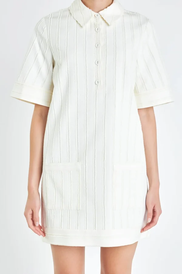 ENGLISH FACTORY Tops*- Textured Tunic Dress IVORY