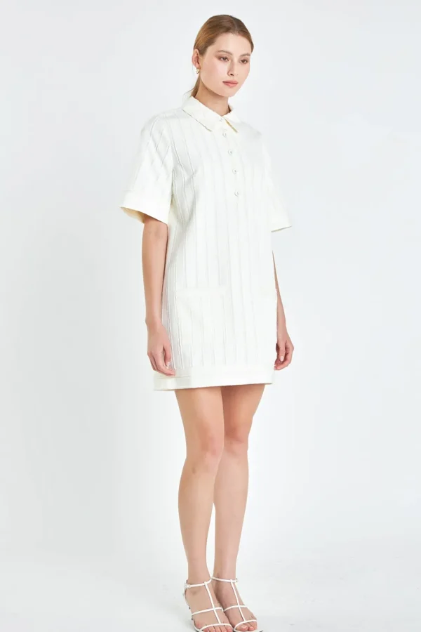 ENGLISH FACTORY Tops*- Textured Tunic Dress IVORY