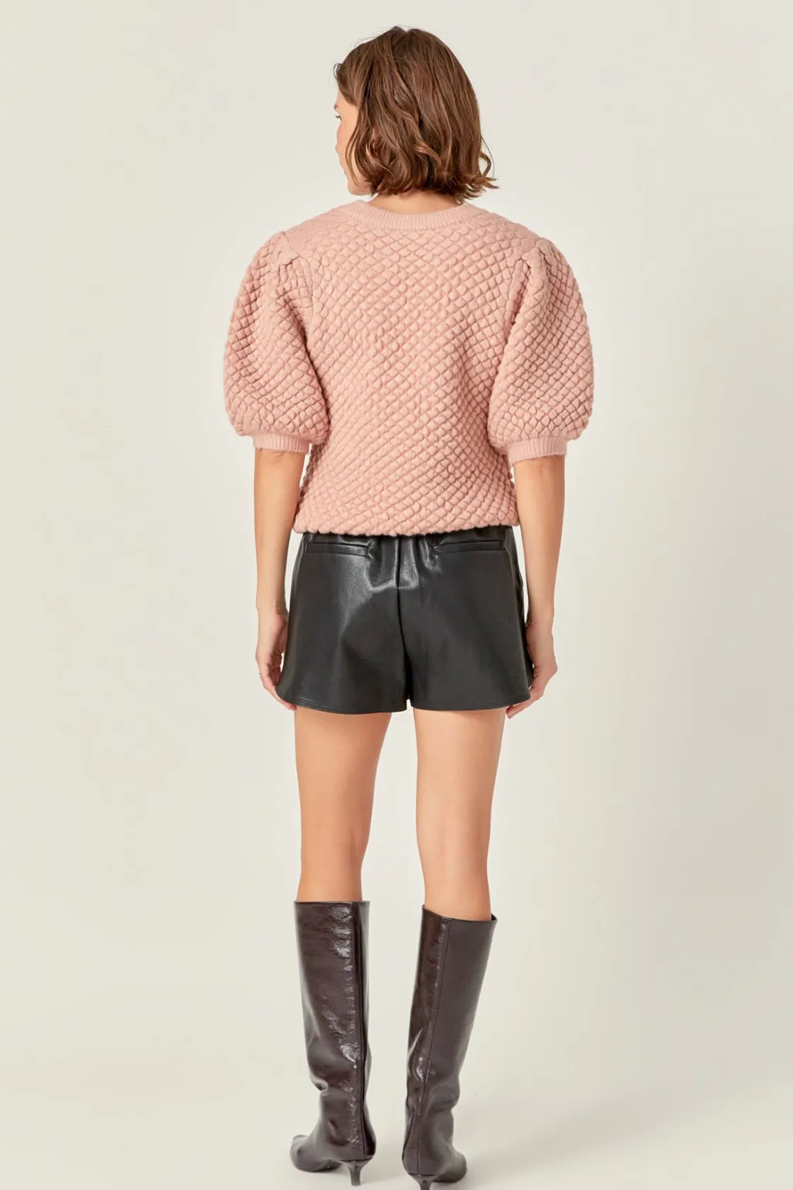 english_factory__textured_2-11.webp ENGLISH FACTORY Sweaters & Knits*- Textured Puff Sweater DUSTYPINK