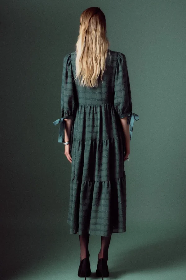 ENGLISH FACTORY Boho Dresses | Tops*- Textured Gridded Chiffon Dress