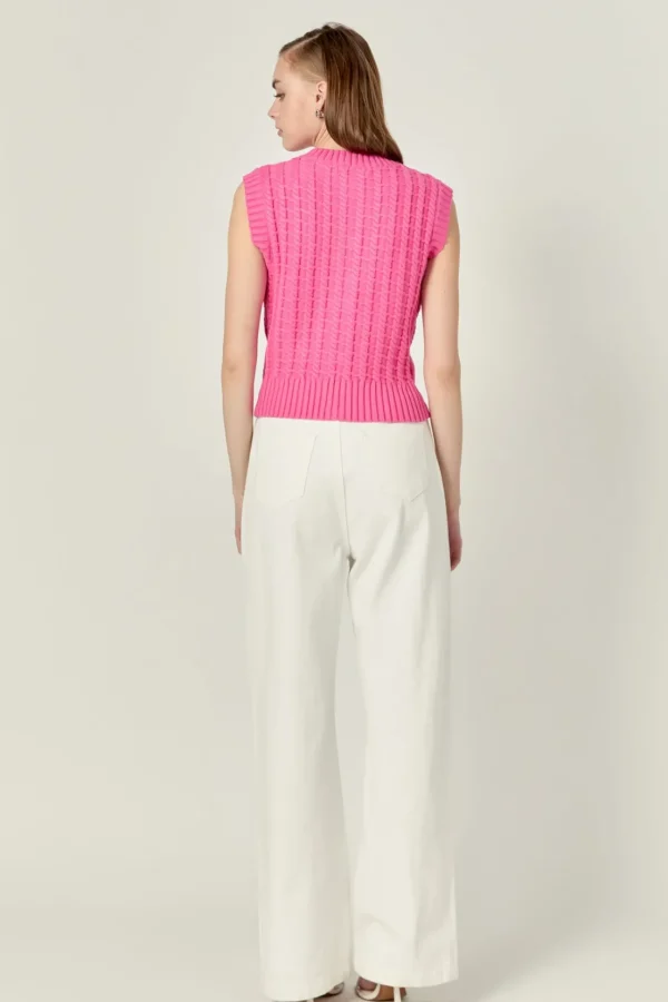 ENGLISH FACTORY Vest | Jackets & Coats*- Textured Knit Vest PINK