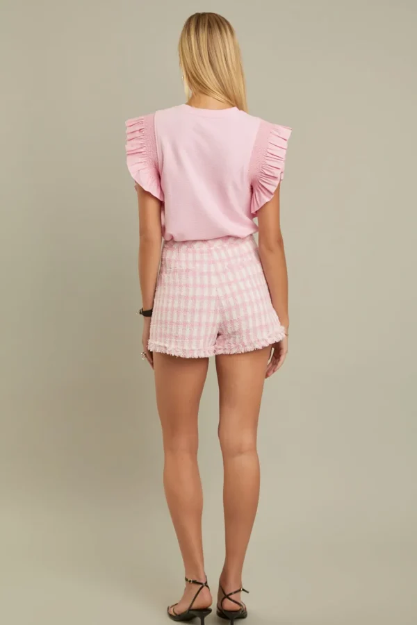 ENGLISH FACTORY Matching Sets | Shorts & Skorts*- Textured Fringe Detail Shorts