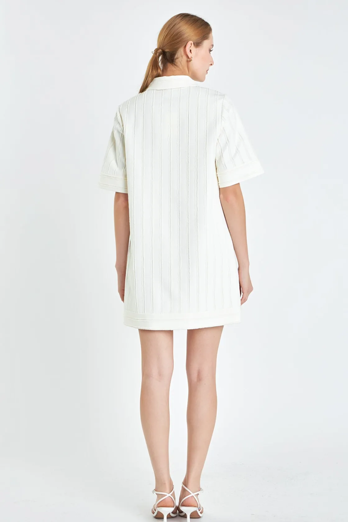 english_factory__textured_2.webp ENGLISH FACTORY Tops*- Textured Tunic Dress IVORY