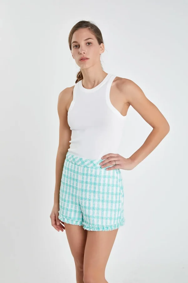 ENGLISH FACTORY Matching Sets | Shorts & Skorts*- Textured Fringe Detail Shorts