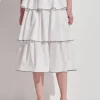 ENGLISH FACTORY Matching Sets | Skirts*- Tiered Midi Skirt OFFWHITE