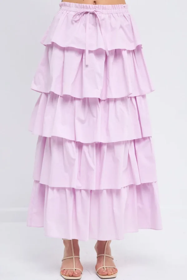 ENGLISH FACTORY Skirts | Tops*- Tiered Maxi Skirt LILAC