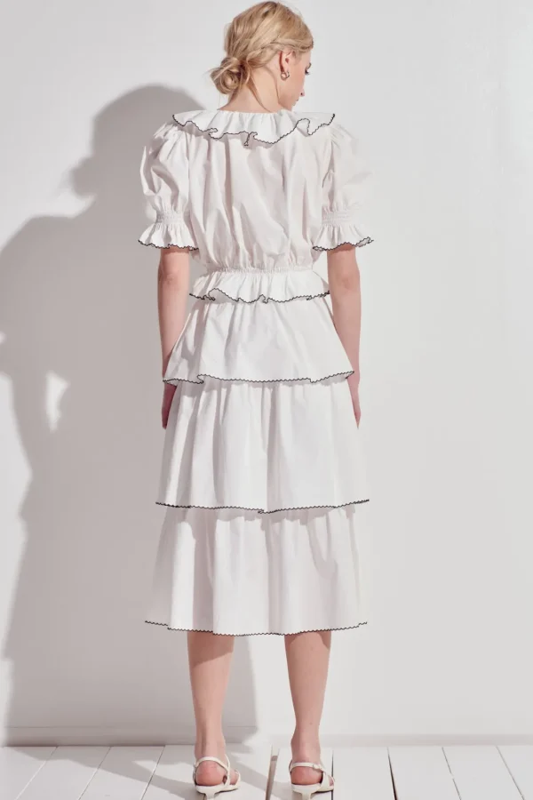 ENGLISH FACTORY Matching Sets | Skirts*- Tiered Midi Skirt OFFWHITE