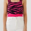 ENGLISH FACTORY Sweaters & Knits*- Tiger Knit Tank Top