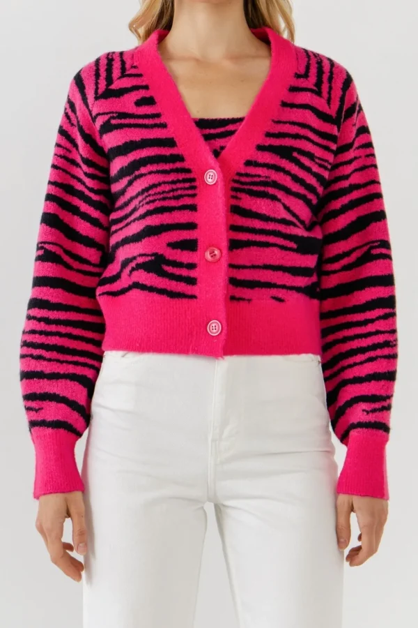 ENGLISH FACTORY Sweaters & Knits | Cardigans*- Tiger Knit Cardigan
