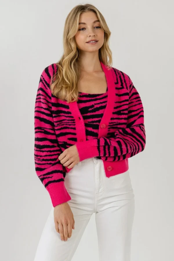 ENGLISH FACTORY Sweaters & Knits | Cardigans*- Tiger Knit Cardigan
