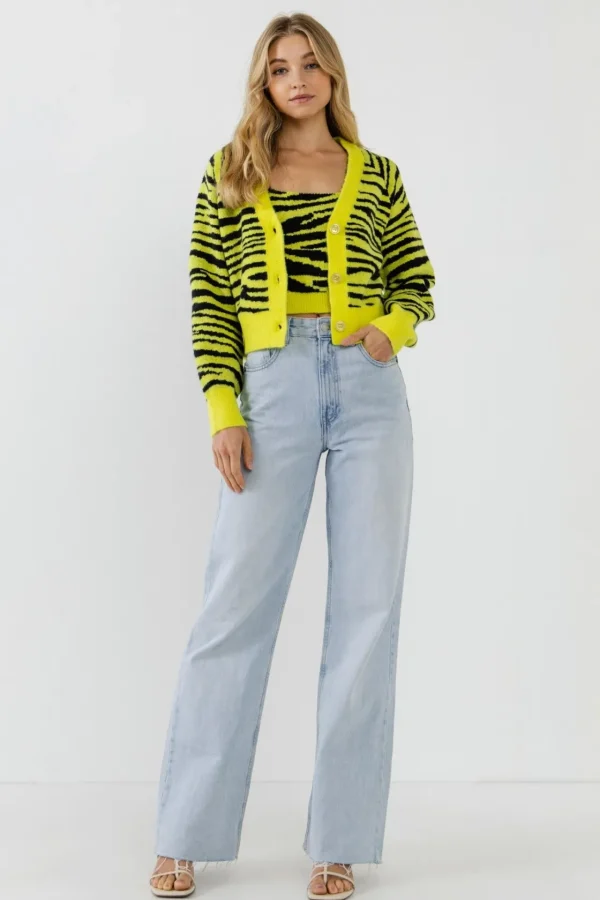 ENGLISH FACTORY Sweaters & Knits | Cardigans*- Tiger Knit Cardigan