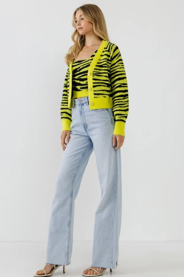 ENGLISH FACTORY Sweaters & Knits | Cardigans*- Tiger Knit Cardigan