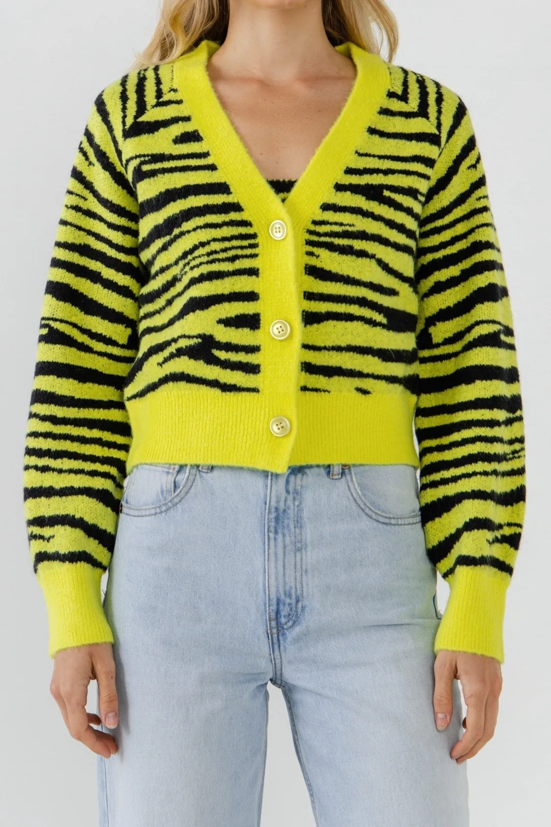 english_factory__tiger_kn_7-1.webp ENGLISH FACTORY Sweaters & Knits | Cardigans*- Tiger Knit Cardigan