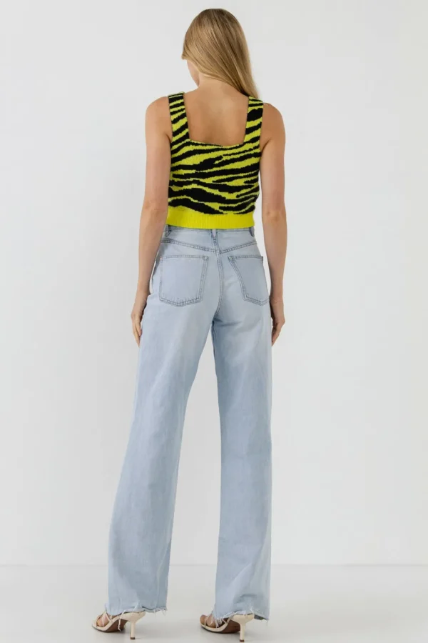 ENGLISH FACTORY Sweaters & Knits*- Tiger Knit Tank Top