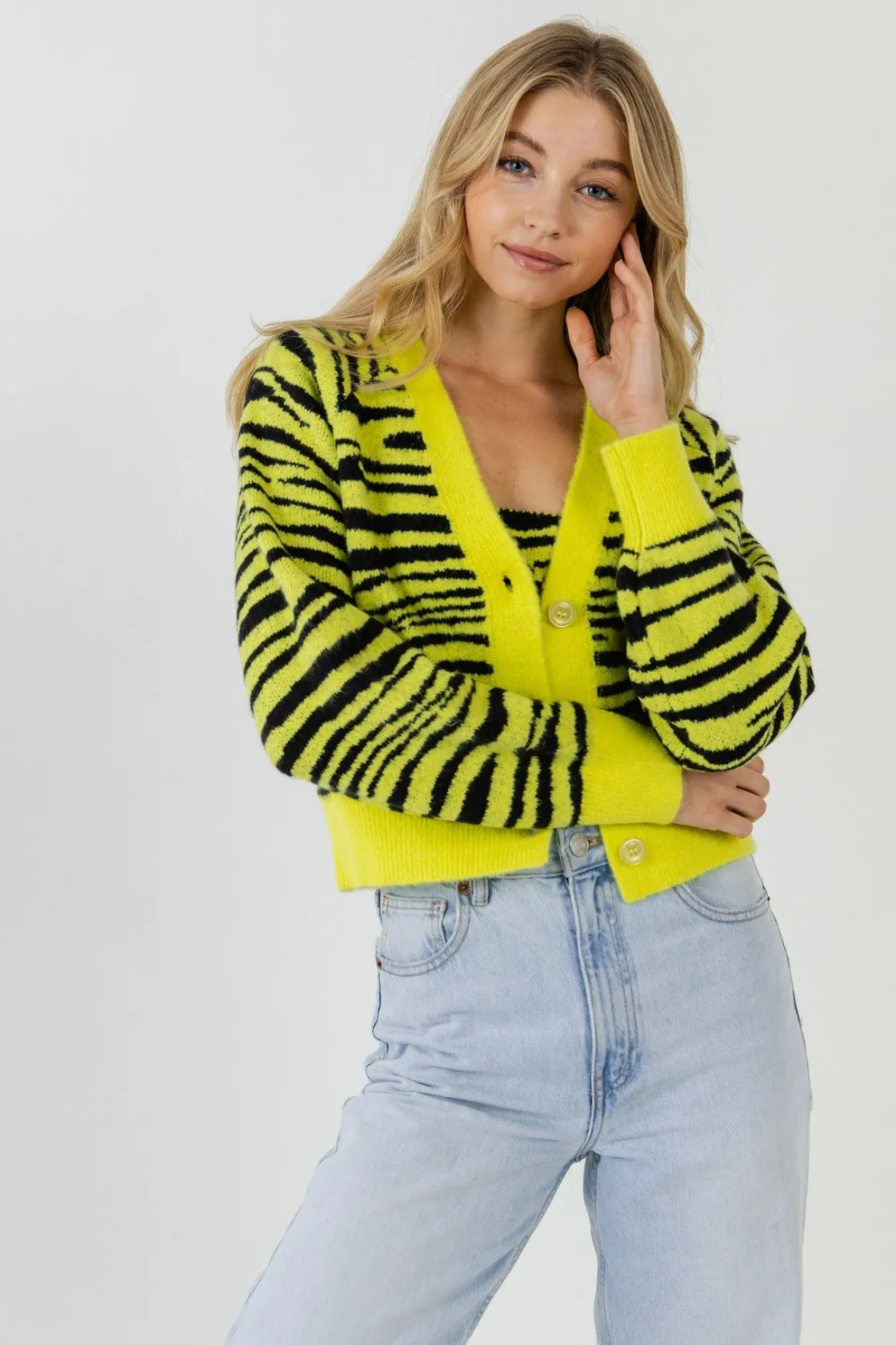 english_factory__tiger_kn_8-1.webp ENGLISH FACTORY Sweaters & Knits | Cardigans*- Tiger Knit Cardigan