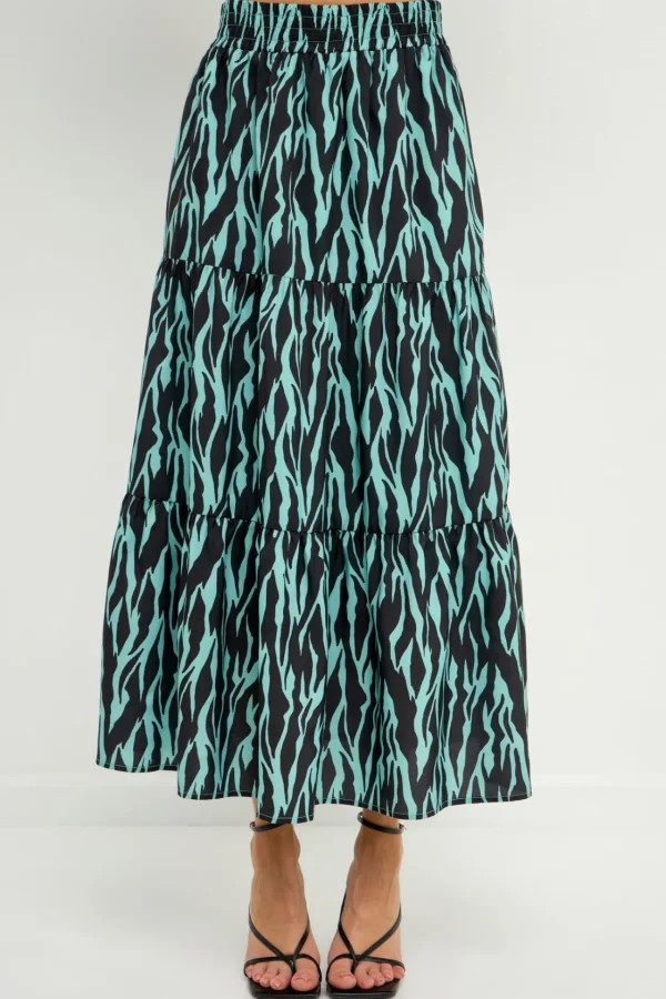 ENGLISH FACTORY Skirts | Tops*- Tiger Print Maxi Skirt AQUAMULTI