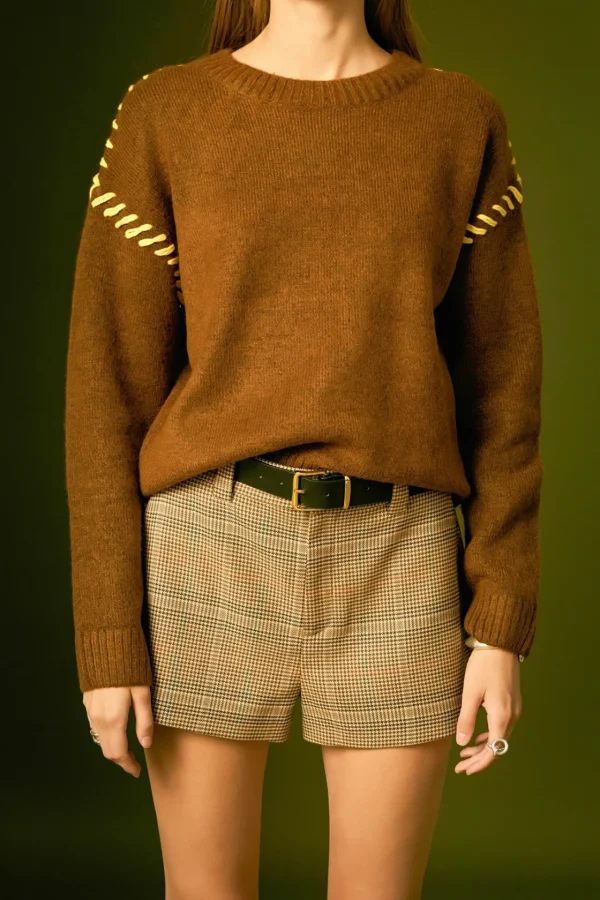 ENGLISH FACTORY Tops*- Top Stitch Knit