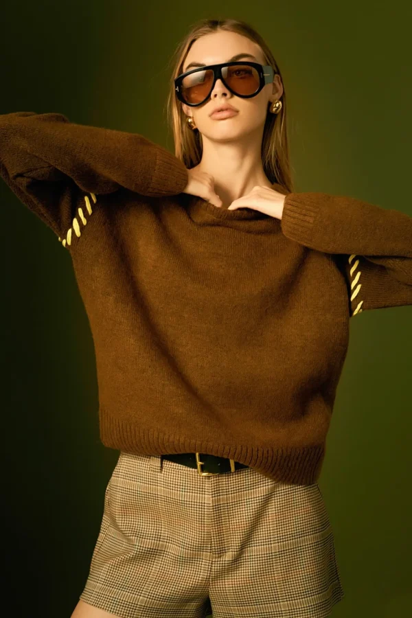 ENGLISH FACTORY Tops*- Top Stitch Knit