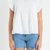 ENGLISH FACTORY Tops*- Trim Detail Ruffled Top WHITE