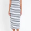 ENGLISH FACTORY Tops*- Tube Top Dress WHITE/NAVY