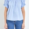 ENGLISH FACTORY Shirts & Blouses | Tops*- Tuck Detail Blouse BLUE