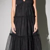 ENGLISH FACTORY White Dresses | Tops*- Tulle Contrast Midi Dress