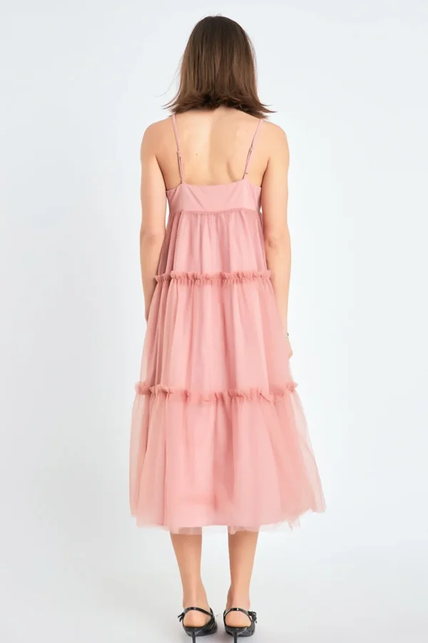 ENGLISH FACTORY White Dresses | Tops*- Tulle Contrast Midi Dress