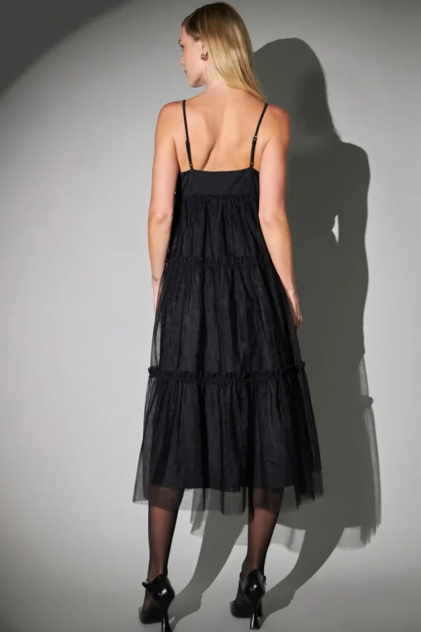 ENGLISH FACTORY White Dresses | Tops*- Tulle Contrast Midi Dress
